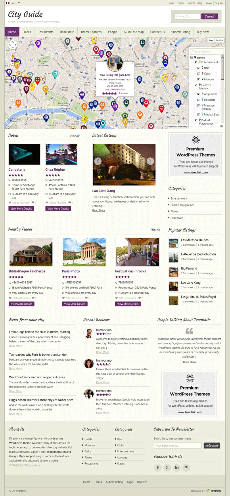 City Guide WordPress Theme