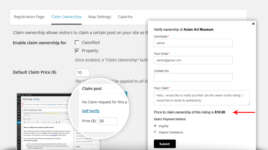 Paid Claims Directory Theme add-on