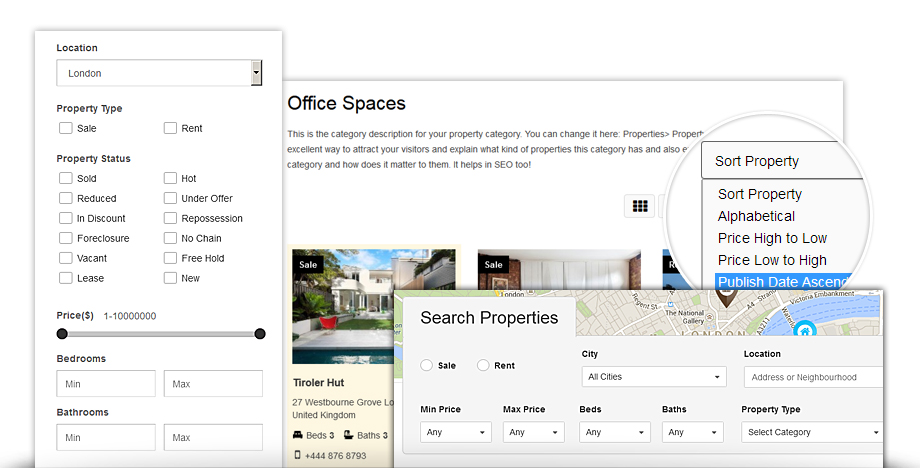 Real Estate Directory addon is used to create porperty listing with powerful filter options for users.