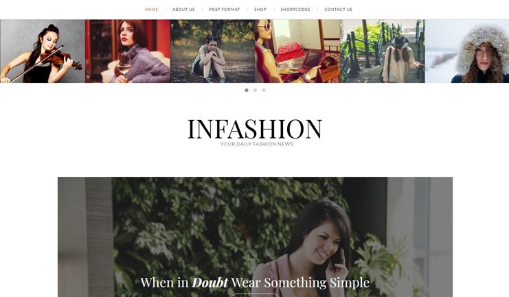 Infashion blogging theme for fashion authors