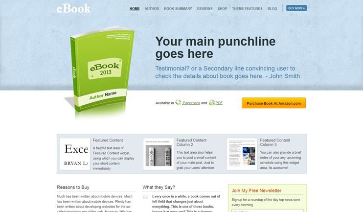 Ebook WordPress theme