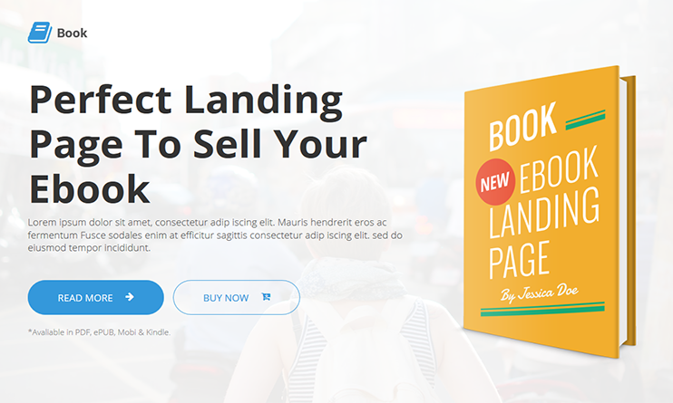 Book Ebook Landing Page WordPress theme