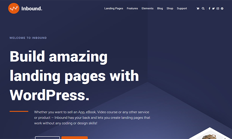 Inbound WordPress landing page theme