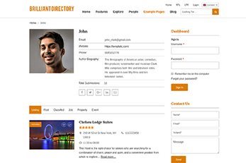 Business User Profile Page - Business Directory Template