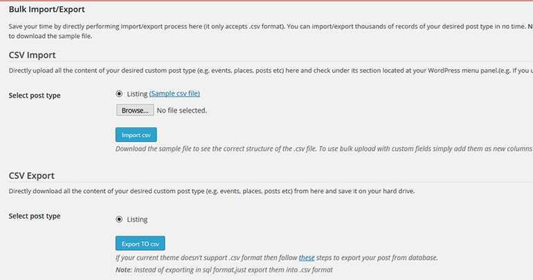 Bulk Import Export plugin for WordPress 