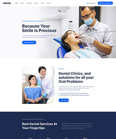 Dental WP Theme Homepage