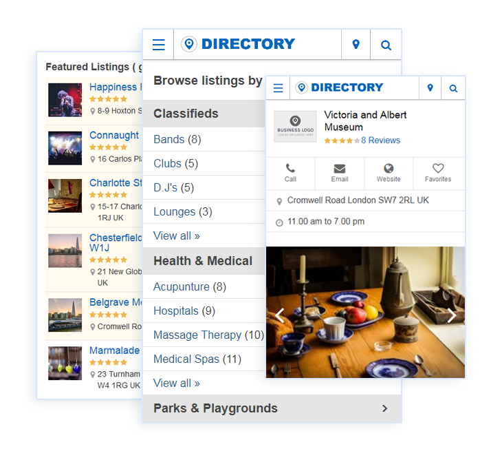 templatic directory mobile app view