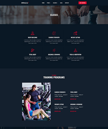 Fitness & Gym WP Theme Homepage Version 3