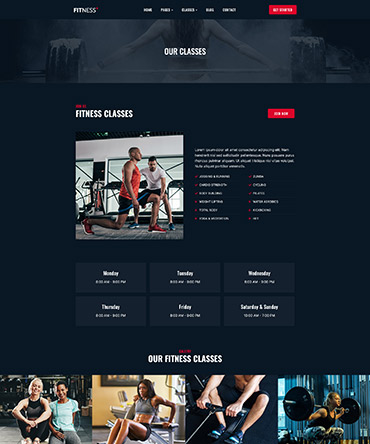 Fitness & Gym Theme Services Page