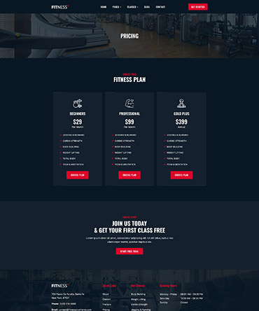 Fitness & Gym WP Theme - Team Page