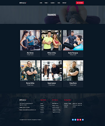 Fitness & Gym Theme Projects Page