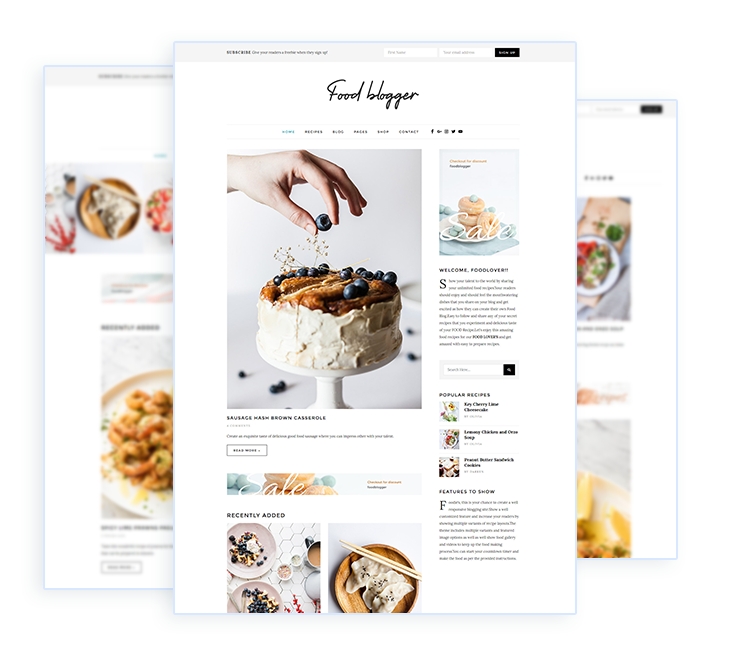 food blog WordPress theme