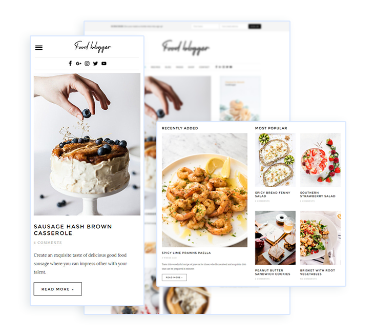 responsive food blogger WordPress theme