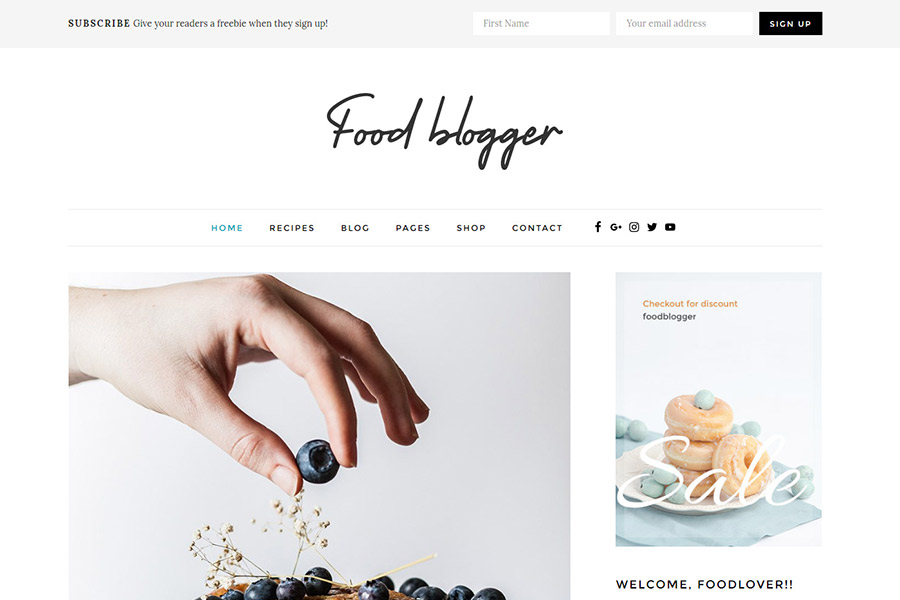 WordPress theme for foodbloggers, chefs, authors