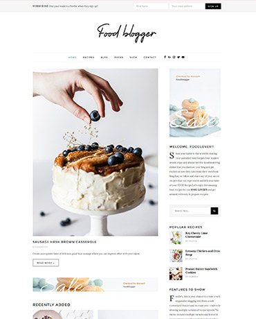 Food blog & chef WordPress Theme