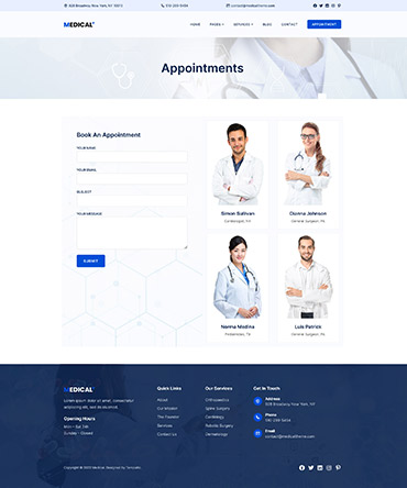 Medical Theme - Appointment Page