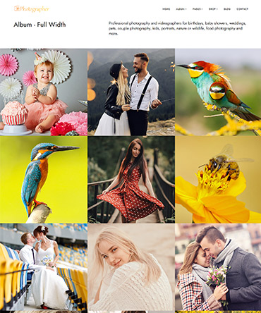 Photography WP Theme Full-width View