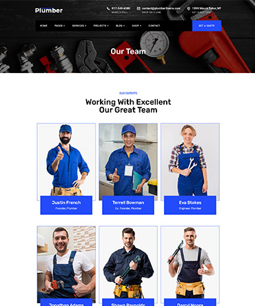 Plumber WP Theme - Team Page