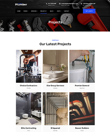 Plumber Theme Projects Page