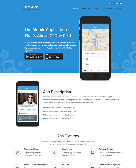 Mobile Apps Website Template from templatic.com