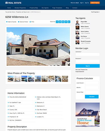 Property listing website software