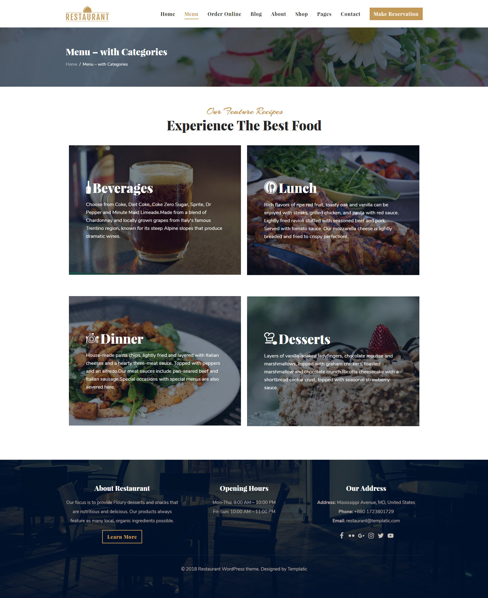  1 WordPress Restaurant Theme With Booking WooCommerce