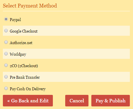 payment options