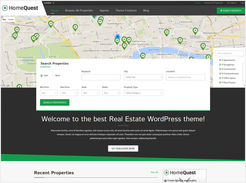 Homequest real estate theme