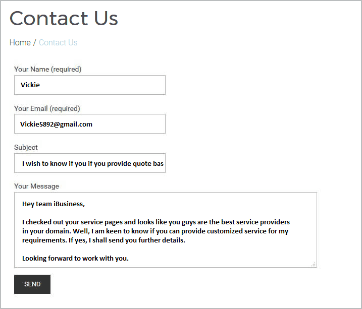 the contact form