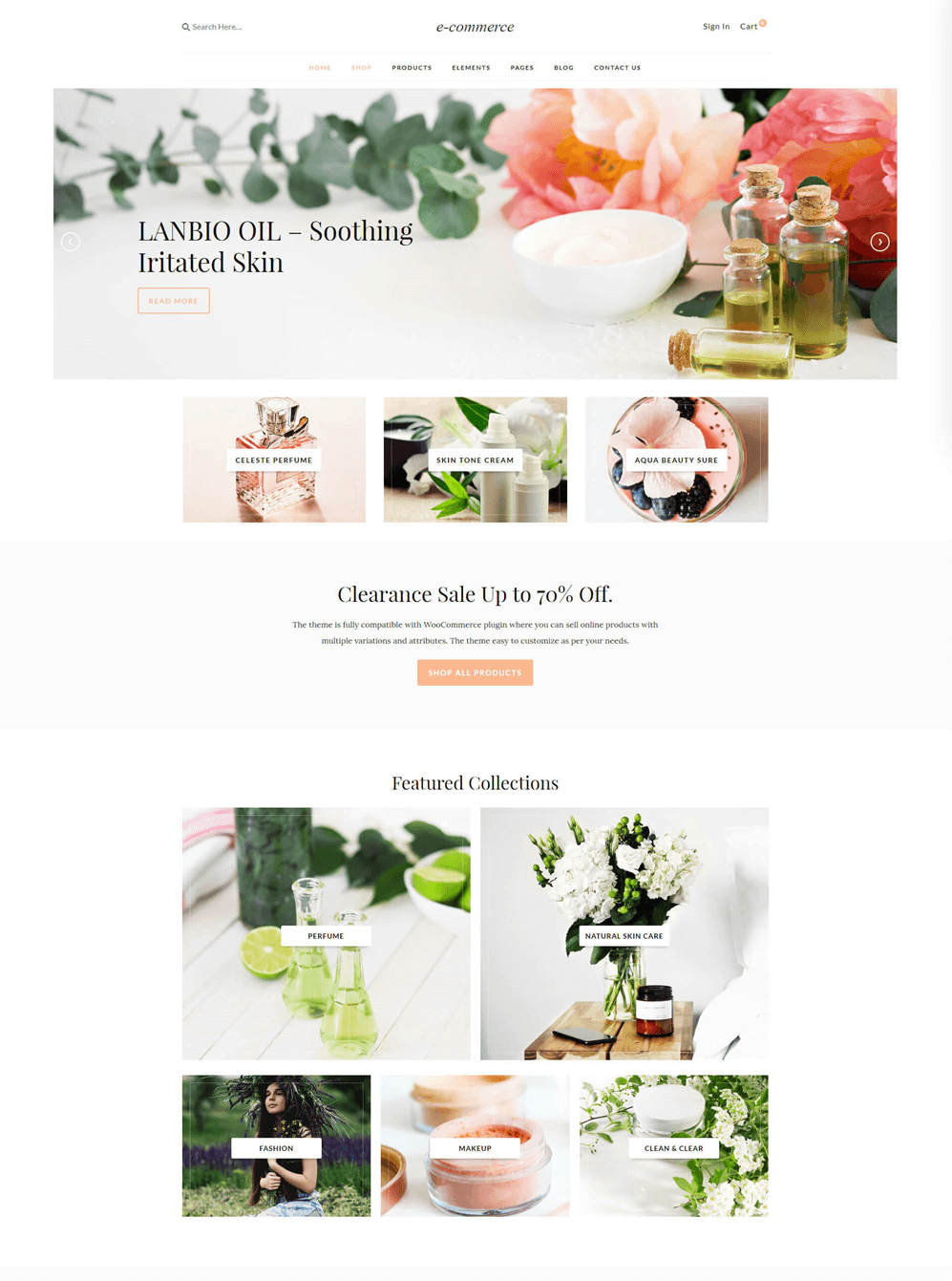 ecommerce theme home page