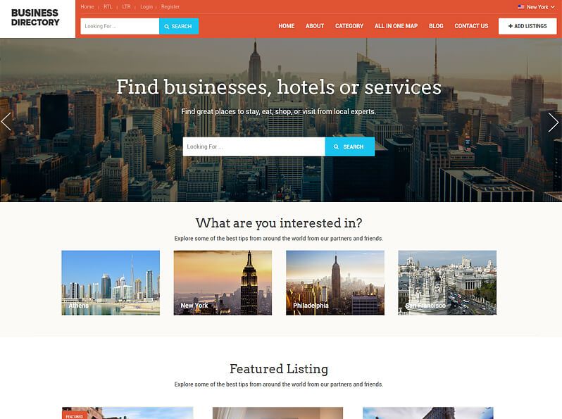 Business directory WordPress theme