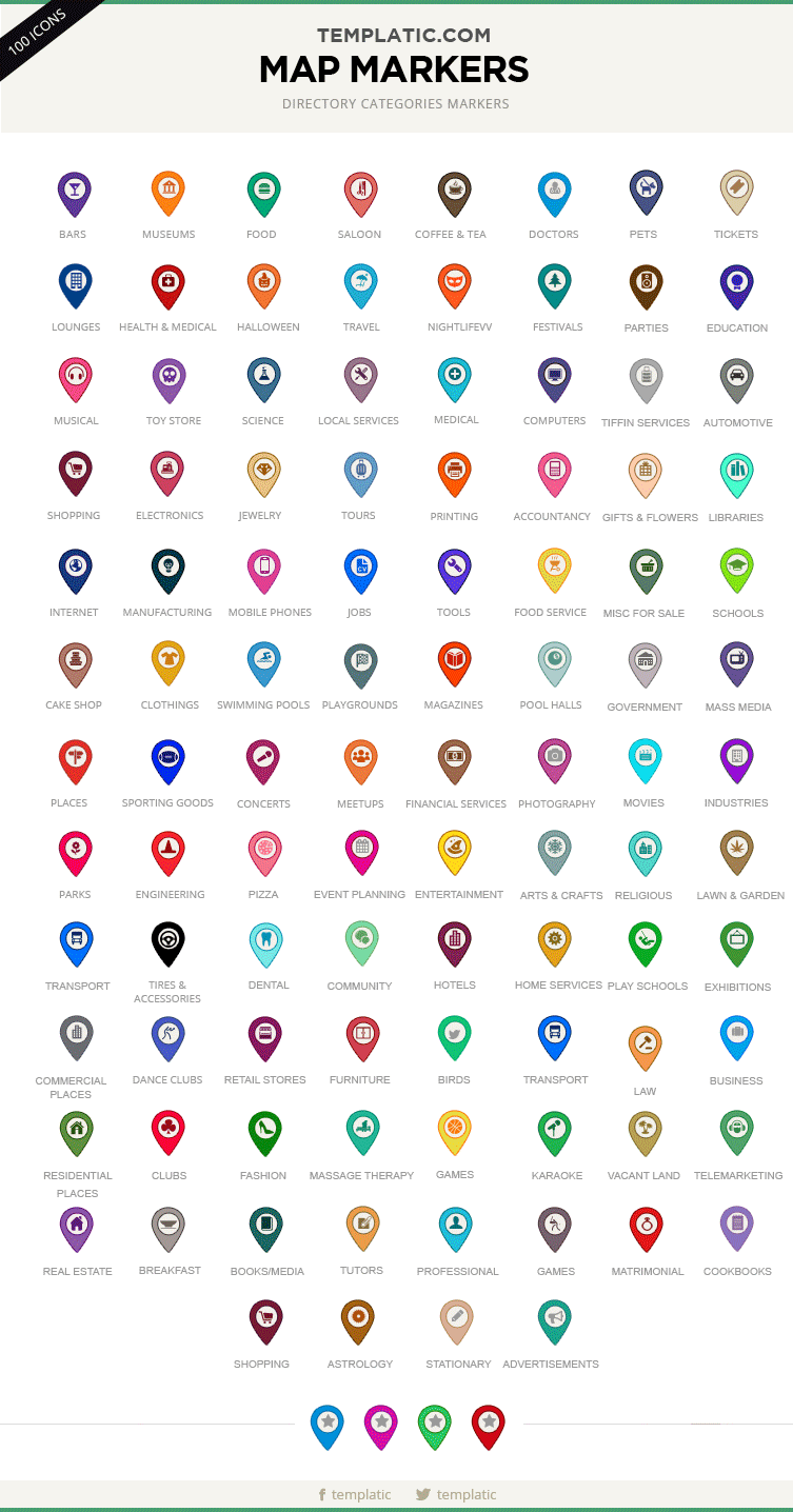 Free Google map icons