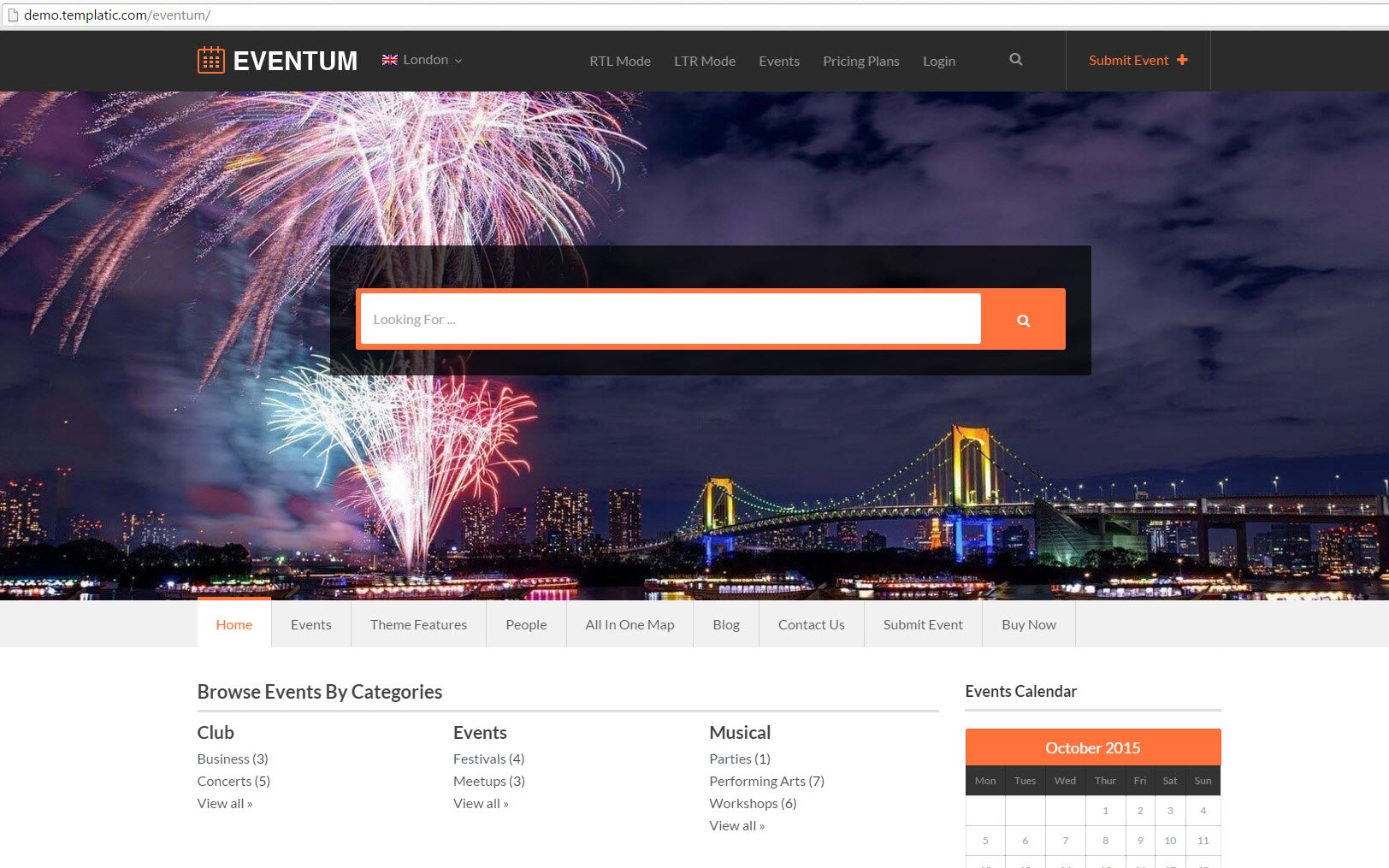 Eventum Demo Screen