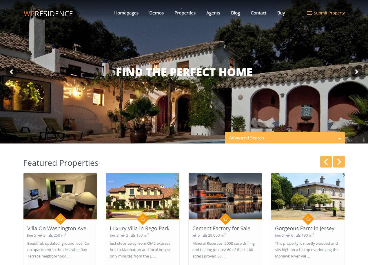 WP Residence - Demo 5 Professional Real Estate WordPress Theme- video maker elements tuts