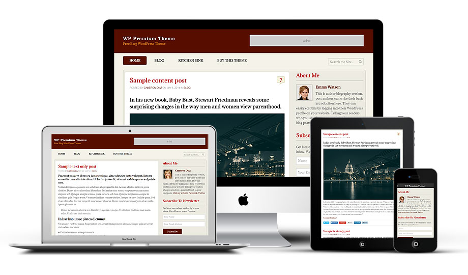 WP Premium - A responsive free WordPress theme