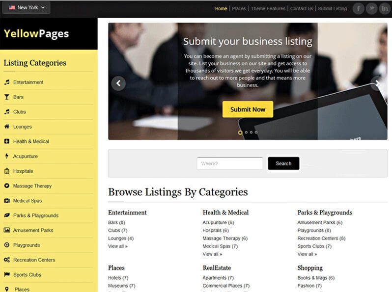 yellow pages free listing