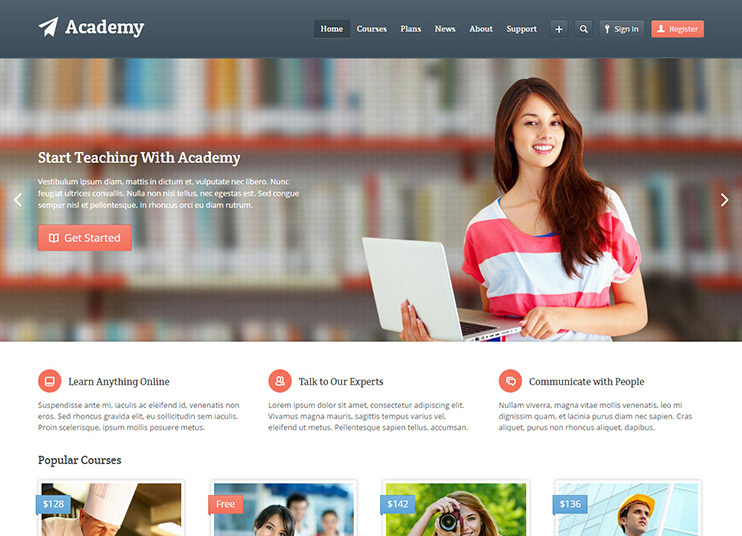 Academy - Learning Management Theme