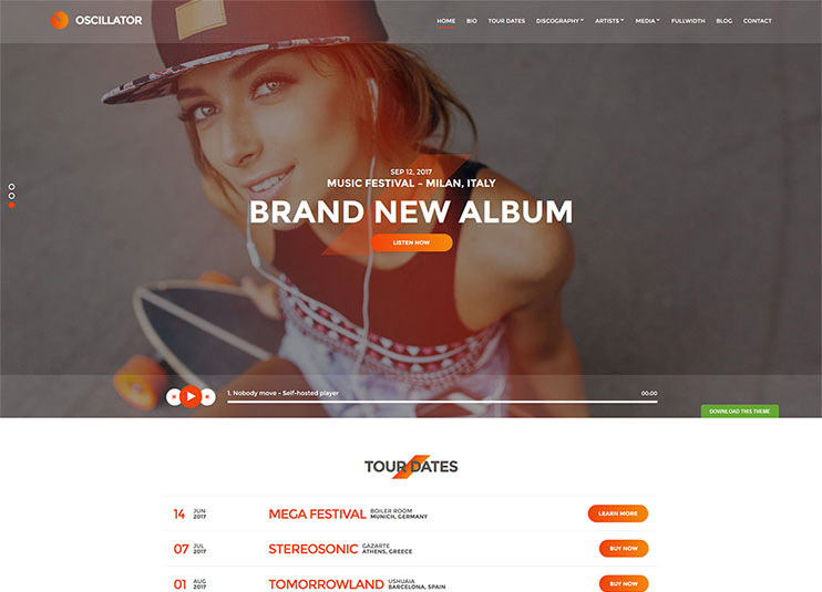 WordPress Music Website Theme