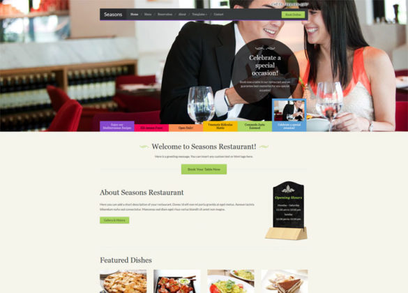 Seasons restaurant WordPress theme