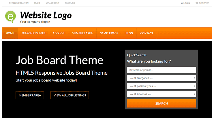 Free job board wordpress theme
