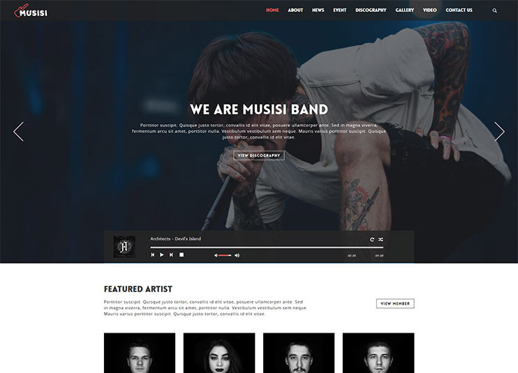 WordPress Themes for Musicians and Bands
