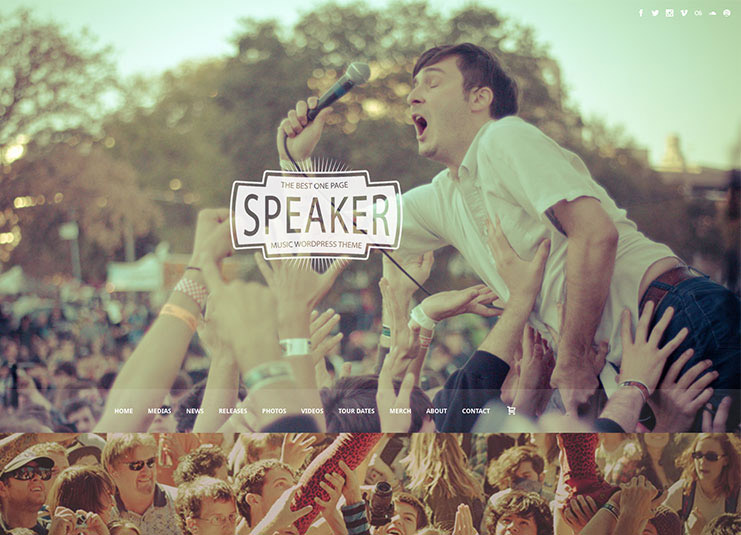 Speaker - One Page Music WordPress Theme
