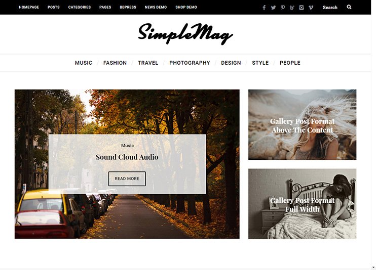 SimpleMag Magazine and Photography Theme
