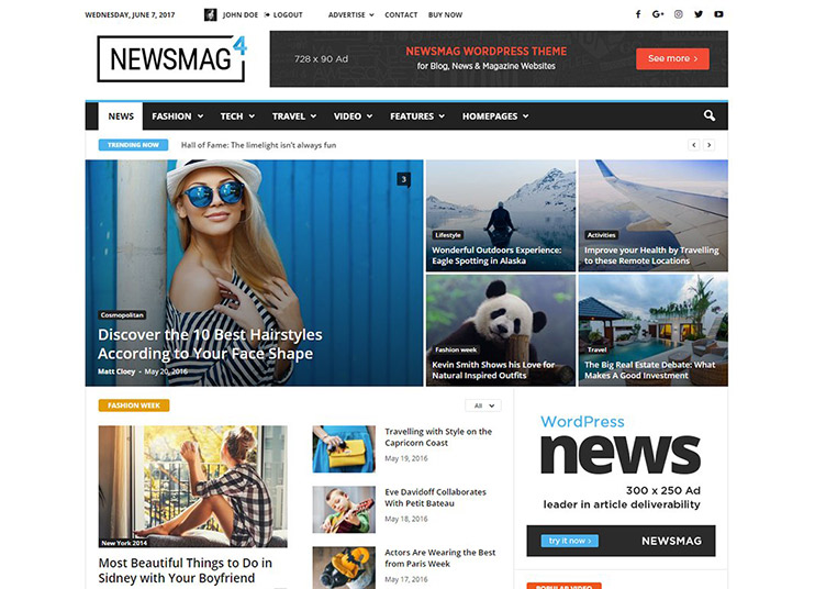 WordPress news magazine theme