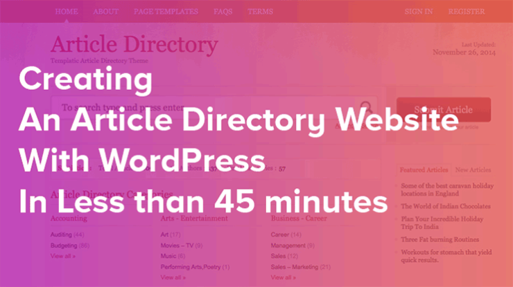 Best WordPress article Directory script