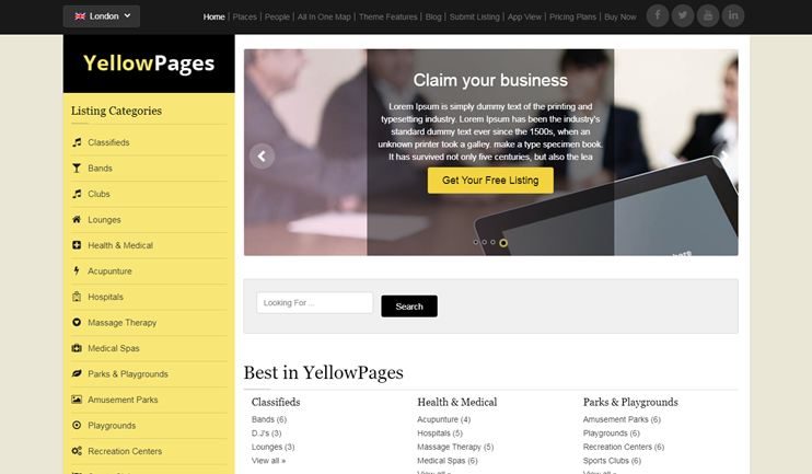 Yellow Pages directory theme