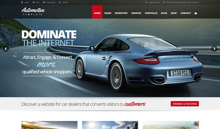Car dealership business WordPress theme