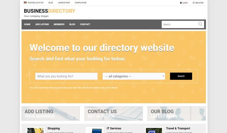 Business directory WordPress theme