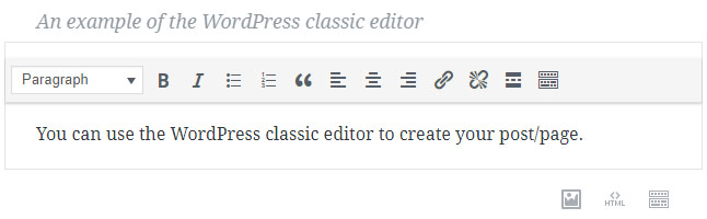 WordPress Gutenberg block, classic editor