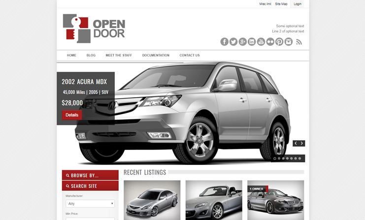 OpenDoor car dealership WordPress theme